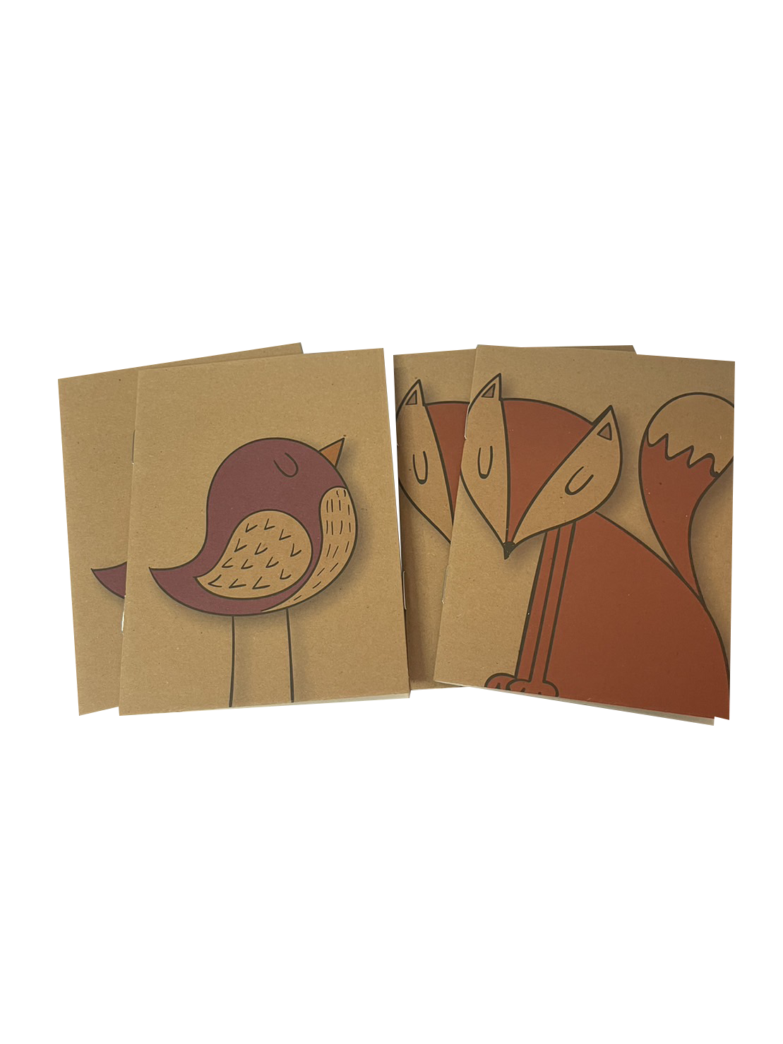 สมุดโน๊ตน้ำตาลลายภาพวาด ขนาด 8.5x12 cm มีเส้น [สุ่มลาย] เล่มละ 3 บาท Ohwowshop