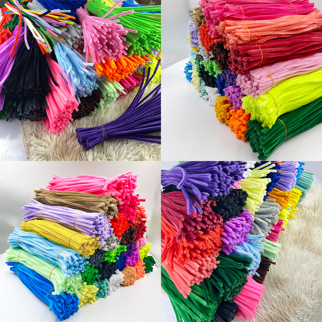 (100ชิ้น)🌈ลวดกำมะหยี่⭐งานDIY และอุปกรณ์สร้างสรรค์งานประดิษฐ์ต่างๆ 0.6mm ยาว30cm สำหรับงานฝีมือ✅พร้อมส่ง Ohwowshop สีสันสดใส สินค้าขายดี