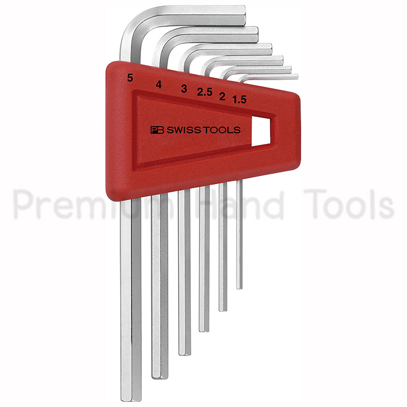 PB Swiss Tools PB 210H-5 ประแจหกเหลี่ยมชุด หัวตัด สั้น เบอร์ 1.5-5 มิล 6 ตัวชุด