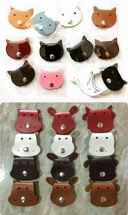 ที่เก็บสายโทรศัพท์ สายชาร์จหน้าสัตว์ต่างๆ Mobile phone earphone, charger wire keeper holder ขนาดเฉลี่ย 5X6 cm.