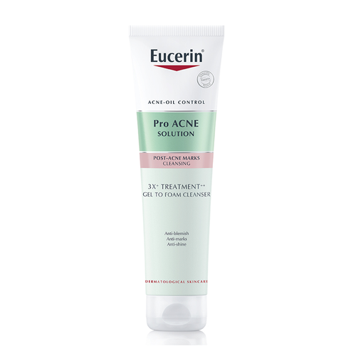 Eucerin Pro Acne Solution 3X Treatment Gel To Foam Cleanser 150 ml.