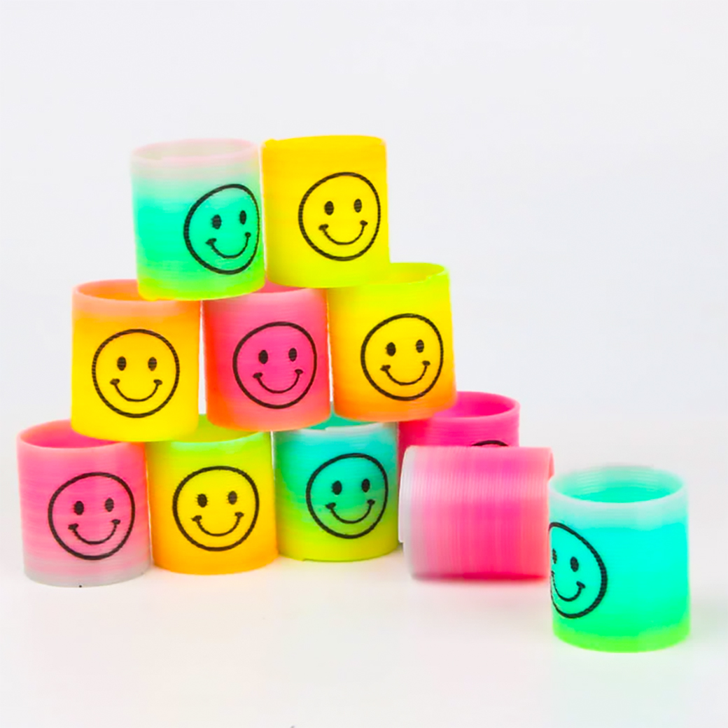🙂👉สปริงสายรุ้ง🌈สปริงเด้งๆ ของเล่นเด็ก หลากสี สปริงของเล่น✅พร้อมส่งในไทย🧡เสริมทักษะ รูปหน้ายิ้ม งานเทศกาล