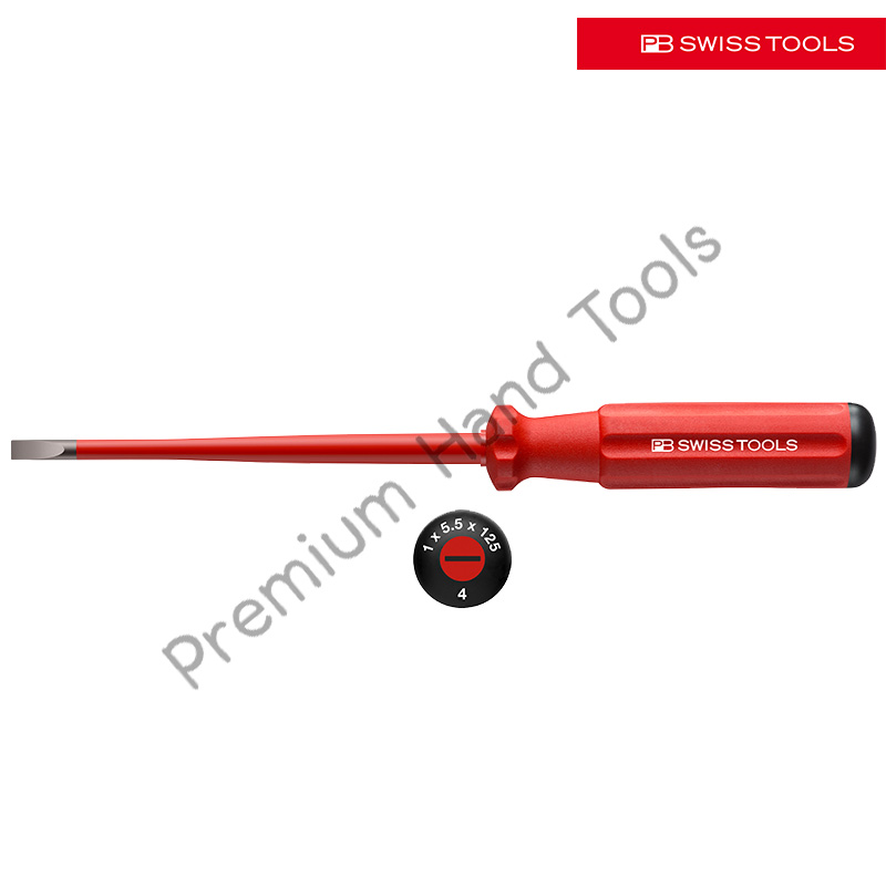 PB Swiss Tools PB 5100 SL ไขควงหุ้มฉนวนกันไฟ แกน *SLIM* ปากแบน แกนเรียวผอม