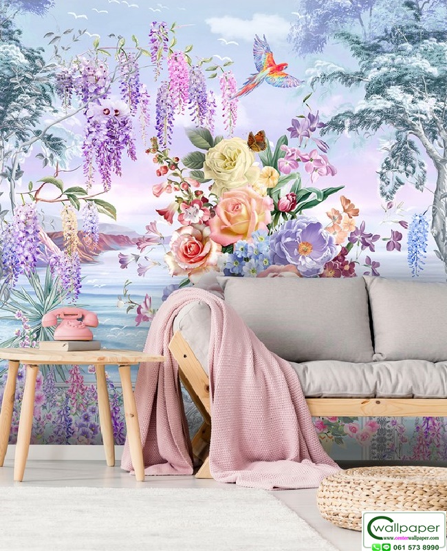 วอลเปเปอร์สั่งพิมพ์ลายดอกไม้ PM-010