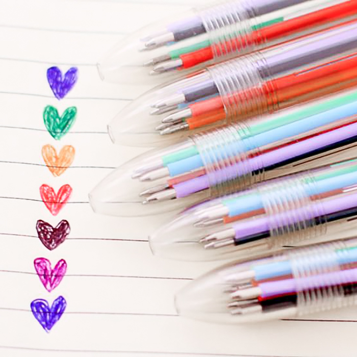 🌈ปากกา 6🌈 สีด้ามใส ราคาด้ามละ 6 บาท ✅พร้อมส่ง Ohwowshop ปากกา เครื่องเขียน ลูกลื่น