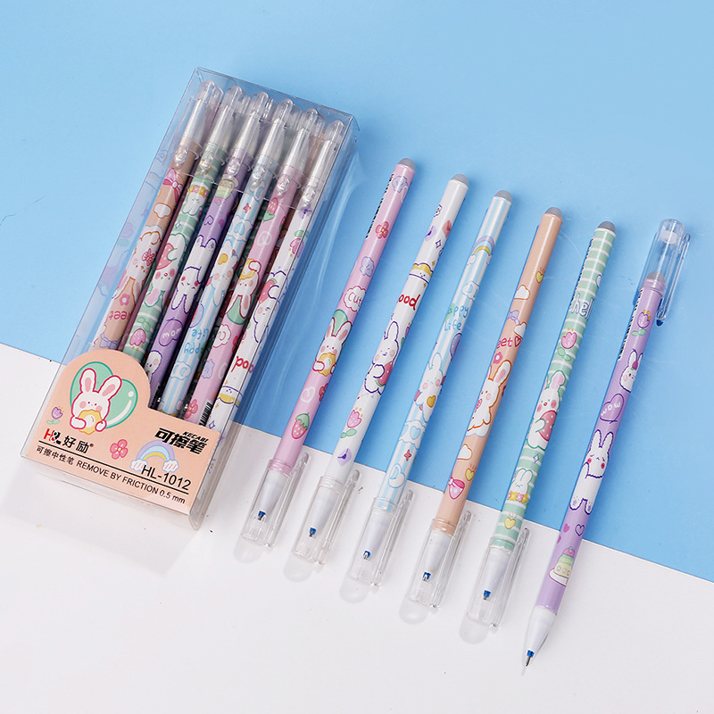 ⭐ปากกาลบได้🌈กระต่ายน้อยกู๊ดลัก ไส้สีน้ำเงิน 0.5📌สุ่มคละลาย ด้ามละ 4 บาท✔️พร้อมส่งOhwowshop หลากสี ปากกาเจล เครื่องเขียน