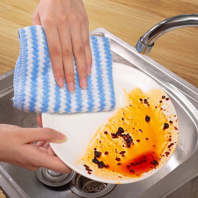 ผ้าเช็ดโต๊ะ ผ้าเช็ดจาน ผ้าทำความสะอาด เนื้อผ้าซับน้ำดี 📌เลือกสี ✔️พร้อมส่ง Ohwowshop ผ้าอเนกประสงค์ ผ้าขี้ริ้ว