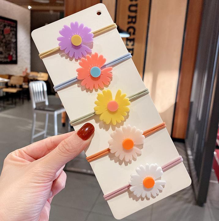 🌈🌼ยางรัดผมดอกเดซี่ยางหลากสี ชิ้นละ 2 บาท( คละสี )✔️พร้อมส่ง Ohwowshop ยางยืด ยางมัดผม ยางยืดรัดผมเกาหลี ยางรัดผม