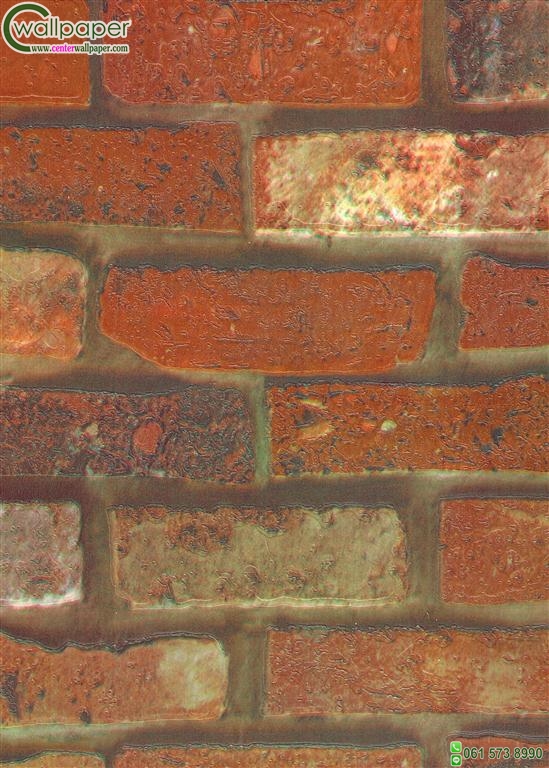 วอลเปเปอร์ติดผนังลายอิฐสีแดง-ส้ม