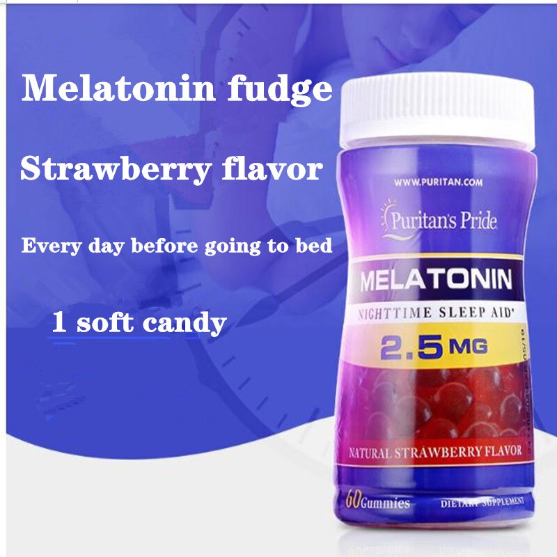 Puritan's Pride Melatonin Gummy 2.5 mg. Strawberry Flavor 60 Gummies