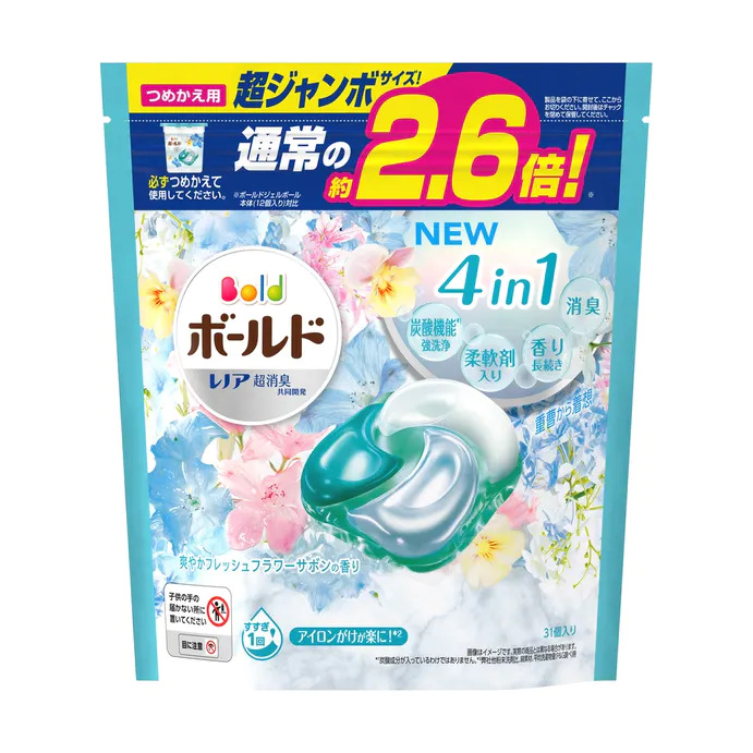 P&G Bold Power Gel Ball 4D #Fresh Floral Savon Refill 31 ลูก