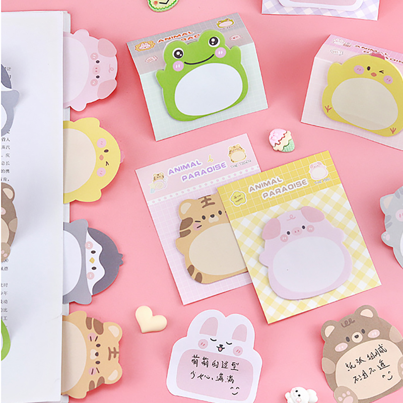 🌈กระดาษบันทึกข้อความ🌈Sticky Note Lovely Animal 8x10cm 20แผ่น📌เลือกลาย ราคา 4 บาท✔️พร้อมส่ง Ohwowshop เครื่องเขียน โพสอิท สวยงาม ข้อความ
