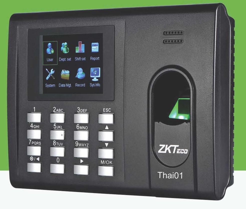เครื่องสแกนลายนิ้วมือ ZKTeco THAI-01 ระบบลงเวลาด้วยลายนิ้วมือ / รหัส