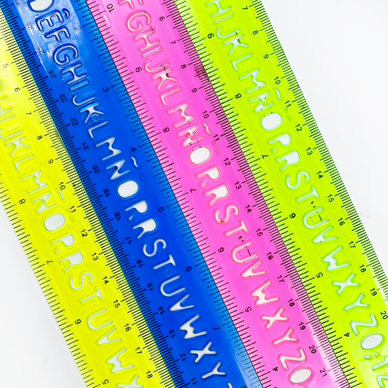 📏🔥ไม้บรรทัดสี 30cm🔥ฉลุ อักษรอังกฤษABC📌คละสี ✔️พร้อมส่งในไทย เครื่องเขียน เสริมทักษะ