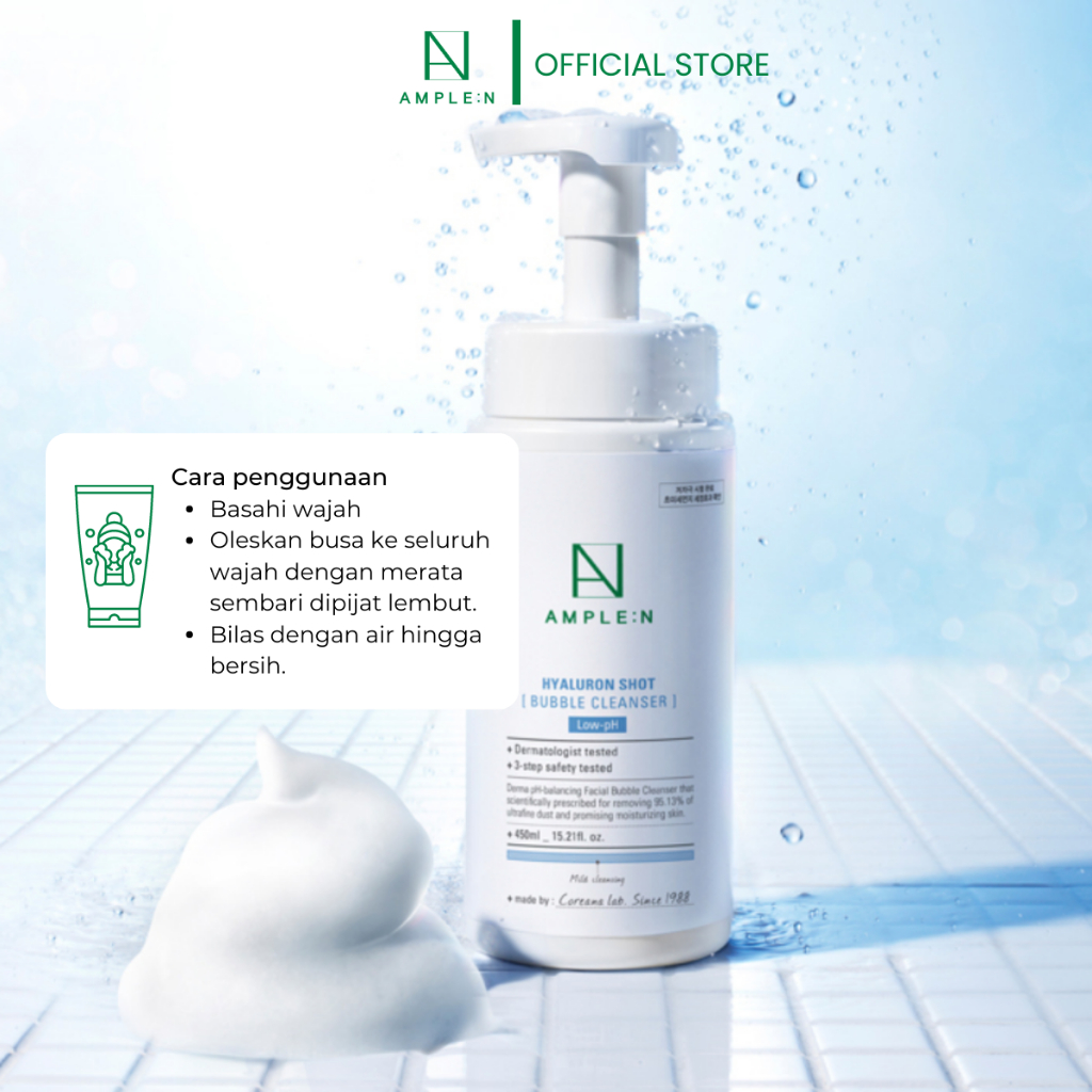AMPLE : N Hyaluron Shot Bubble Cleanser 450 ml.