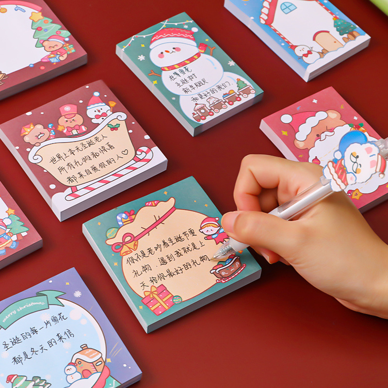 🎄กระดาษกาวบันทึกข้อความ คริสต์มาส 50แผ่น 📌เลือกแบบสินค้า ชิ้นละ 6บาท✔️พร้อมส่ง Ohwowshop เครื่องเขียน โพสอิท