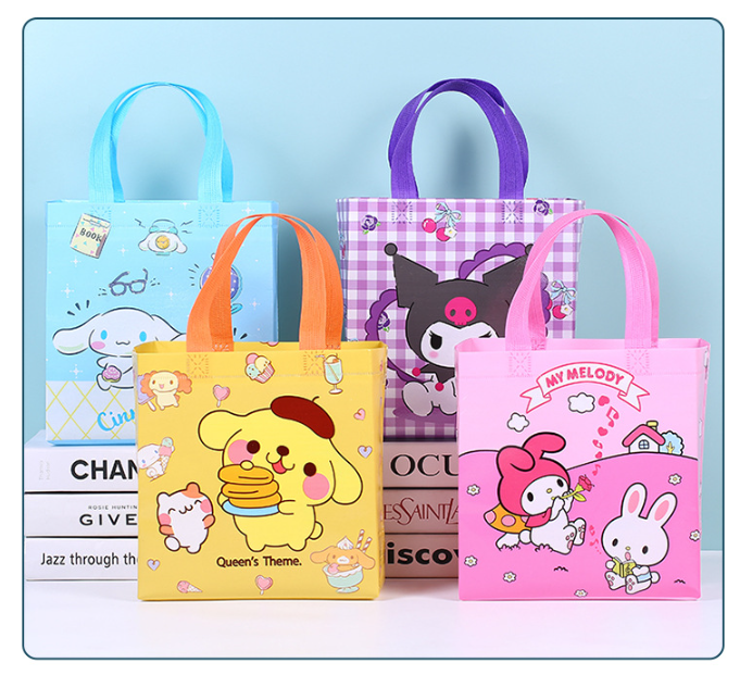 🌈กระเป๋าถือ👜ลายการ์ตูน ถุงผ้าไม่ทอ ผ้าสปันบอนด์ ถุงหิวช้อปปิ้ง 22x23x11cm ✅พร้อมส่งในไทย แบบพกพา พับได้