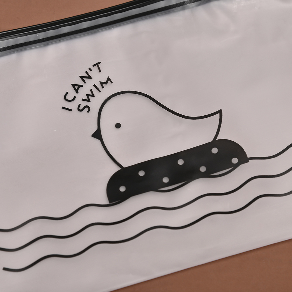 🐥ซองซิปพลาสติกขุ่น I can't swim ✔️พร้อมส่ง ( เลือกขนาด ) Ohwowshop ซองใส่เครื่องเขียน ซอง เครื่องเขียน กระเป๋า กระเป๋าดินสอ