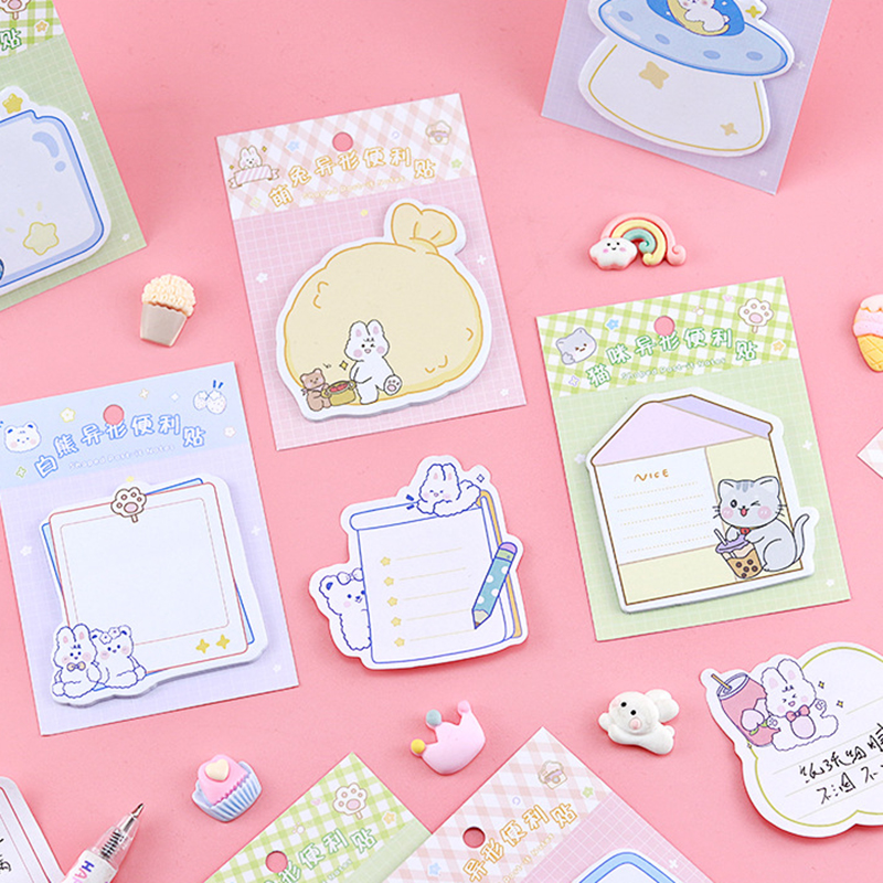 🌈กระดาษบันทึกข้อความ🌈Sticky Note สัตว์รูปทรงป้ายข้อความ 8x10cm 20แผ่น📌เลือกลาย ราคา 3 บาท✔️พร้อมส่ง Ohwowshop เครื่องเขียน โพสอิท สวยงาม ข้อความ