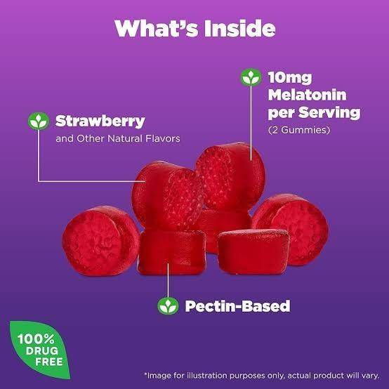 Natrol Gummies Melatonin Strawberry 10 mg. (90 Gummies)