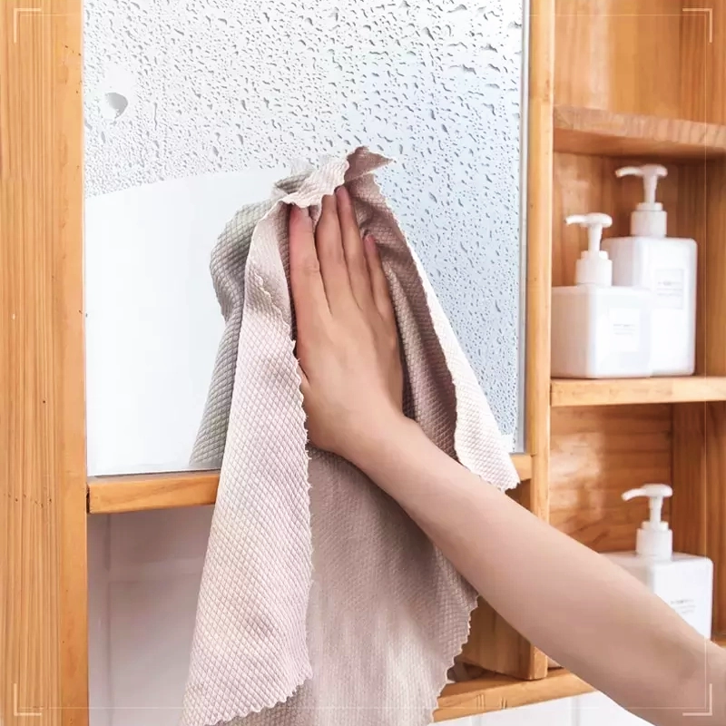 🔥ผ้าเกล็ดปลา🔥ผ้าเช็ดจาน เช็ดกระจก ผ้าเช็ดอเนกประสงค์ 25x25📌เลือกสี ชิ้นละ 4 บาท ✔️พร้อมส่ง Ohwowshop ผ้า ทำความสะอาด