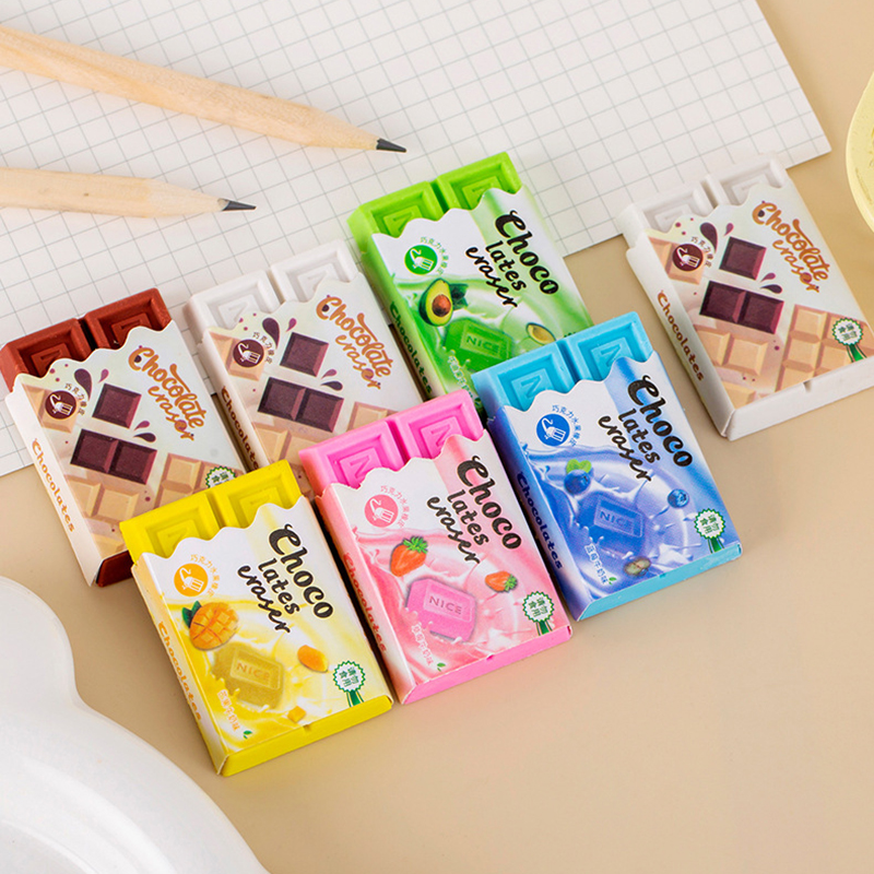 🍫ยางลบช็อกโกแลต🍫ยางลบดีไซน์พิเศษ ใช้งานได้จริง ลบสะอาด📌คละสีตามแบบ✅พร้อมส่งในไทย มีซองพลาสติกใส่ทุกชิ้น