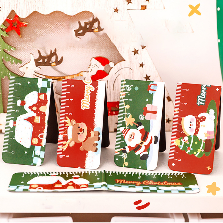 🎄📏ไม้บรรทัดพับแม่เหล็กคริสต์มาส⛄11ซม. ลายน่ารักใช้งานสะดวก เหมาะเป็นของขวัญปีใหม่ 🎁✨Merry Christmas