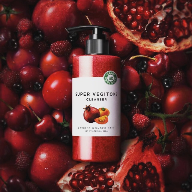 Wonder Bath Super Vegitoks Cleanser 300 ml. #Red สำหรับผิวมีปัญหาจุดด่างดำ ฝ้า กระ