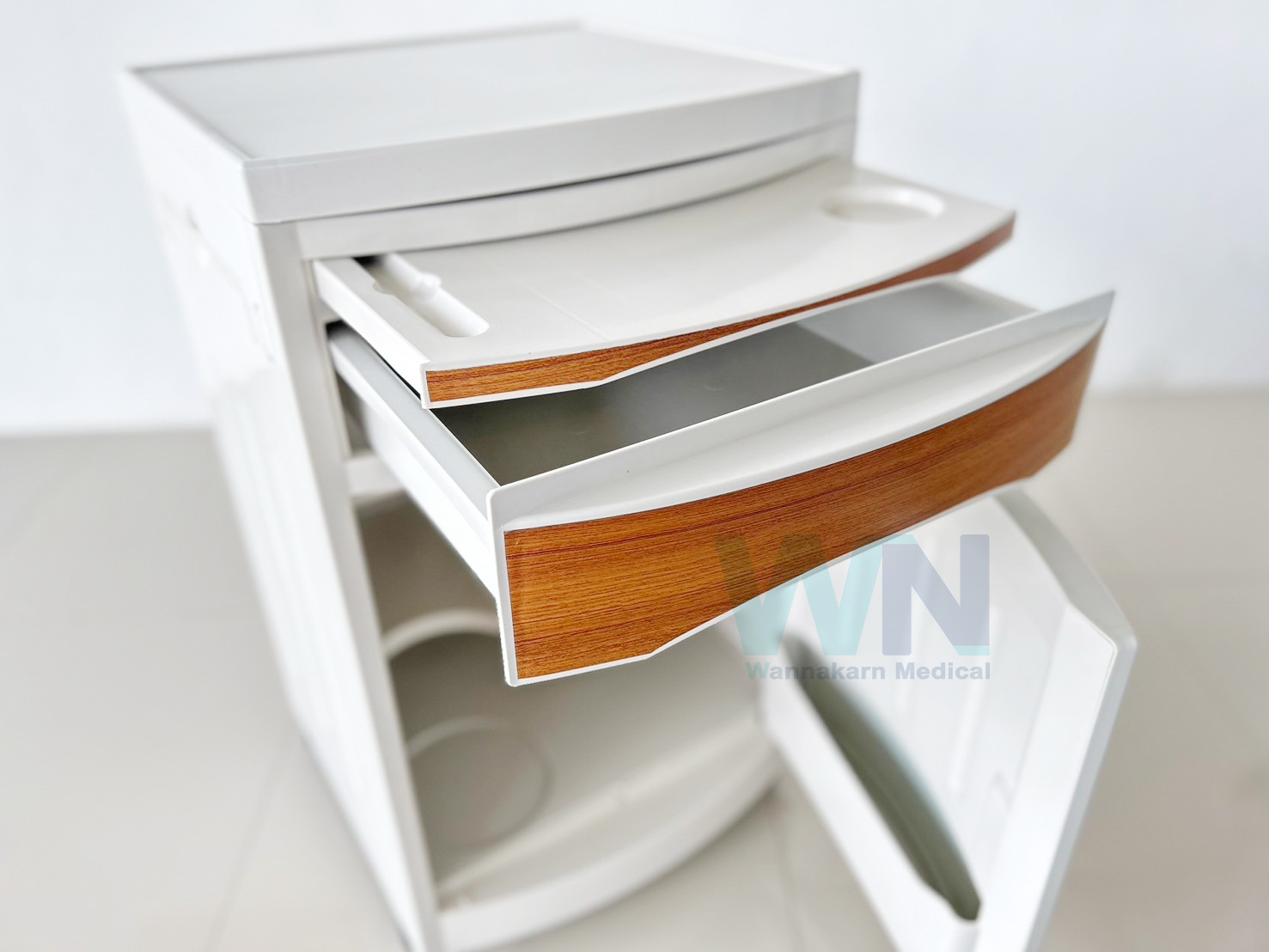 ตู้ข้างเตียง ABS สีน้ำตาลลายไม้