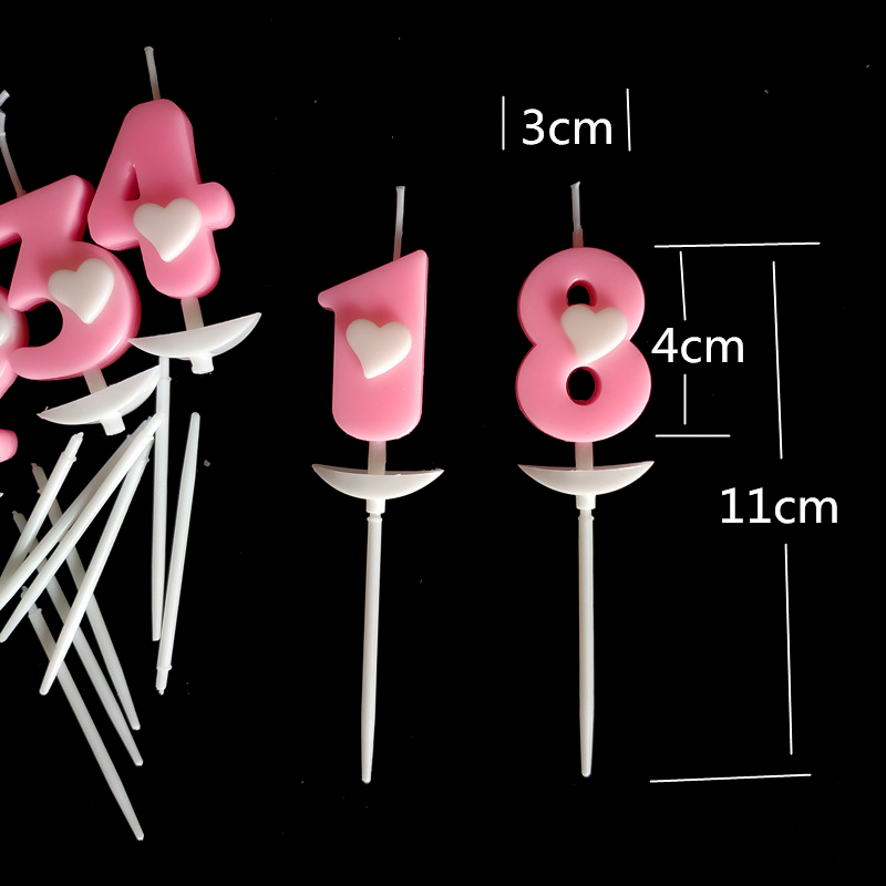 🎂เทียน Happy birthday ตัวเลข ชมพูหัวใจ 1 ชิ้น ราคาชิ้นละ 4 บาท📌เลือกแบบ ✔️พร้อมส่ง Ohwowshop เทียนวันเกิด เทียนสี HBD