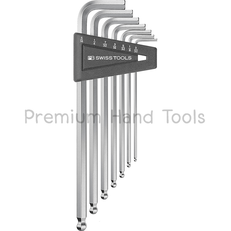 PB Swiss Tools PB 212ZLH ประแจหกเหลี่ยมชุด หัวบอล ยาว เบอร์ 3/32 - 5/16 นิ้ว 7 ตัวชุด