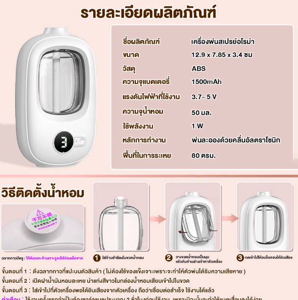 🌿🌈เครื่องฟอกอากาศอโรม่า🌈 🌿น้ำหอมปรับอากาศในห้อง ขนาดเล็กปรับได้ 4ระดับ✅พร้อมส่ง✅เครื่องพ่นสเปรย์น้ำหอมปรับอากาศอัตโนมัติ