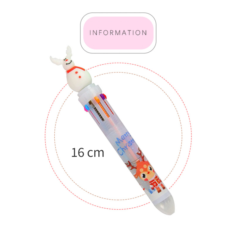 🌈🎄ปากกา 10 สี🎄🌈 ชุด V1 หัวการ์ตูน คริสต์มาสหลากสี ไส้ 0.5📌เลือกลาย ด้ามละ 12 บาท✔️พร้อมส่ง Ohwowshop ปากกากด ปากกาลายการ์ตูน ปากกาลูกลื่น