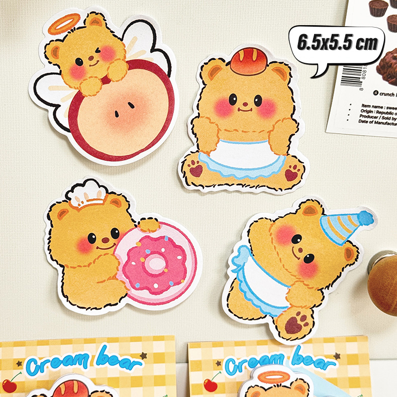 🧡กระดาษโน๊ตกาวในตัว sticky note🐻หมีเนย 30แผ่น🐻 กระดาษโน้ตน่ารัก พาสเทลสดใส ของใช้สุดคิ้วท์