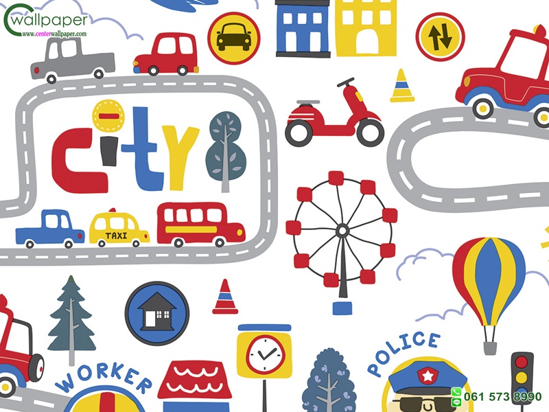 วอลเปเปอร์การ์ตูนห้องเด็ก No.58122.