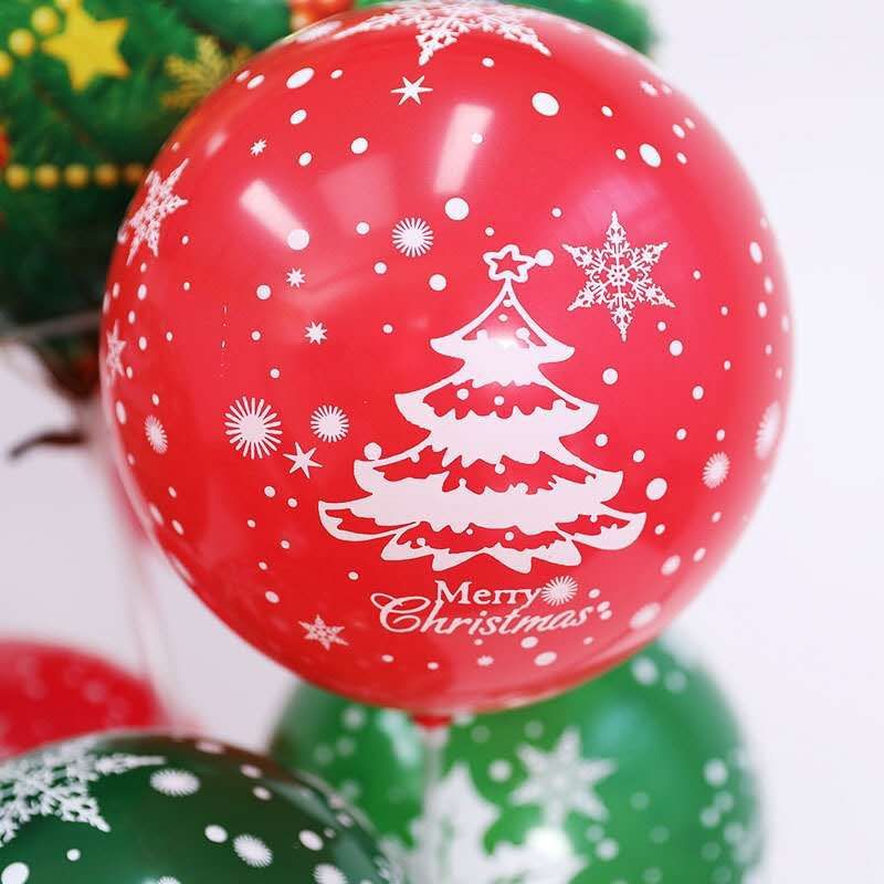 🎈ลูกโป่งยางสี🎄Merry Christmas 10นิ้ว📌เลือกหลายสี ชิ้นละ 2 บาท✔️พร้อมส่ง Ohwowshop ตกแต่ง วันเกิด