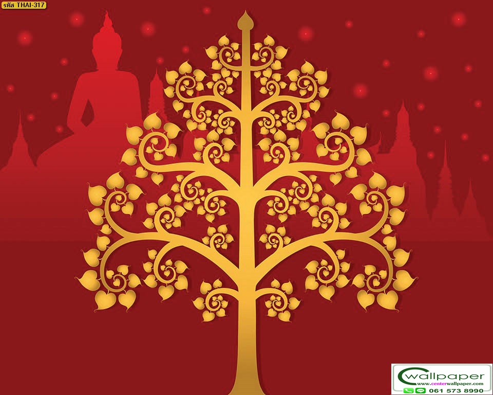 วอลเปเปอร์สั่งผลิต ลายต้นโพธิ์ THAI-317