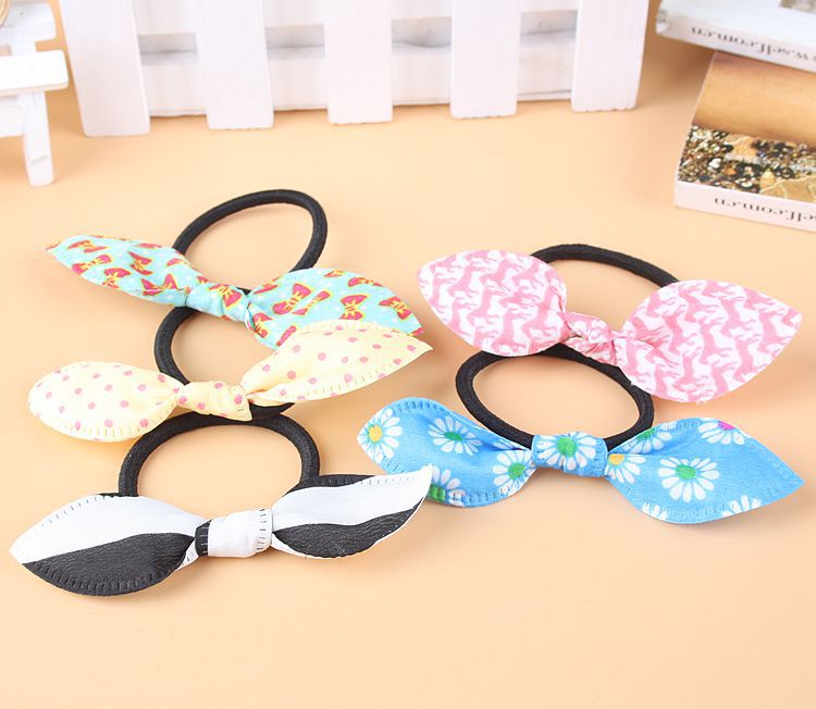 💖ยางยืดรัดผมรูปทรงโบว์หูแหลมลายการ์ตูน ชิ้นละ 1 บาท ✔️พร้อมส่ง (🎲สุ่มคละลาย) Ohwowshop หนังยางรัดผมเกาหลี ยางรัดผมไสต์เกาหลี มัดผม