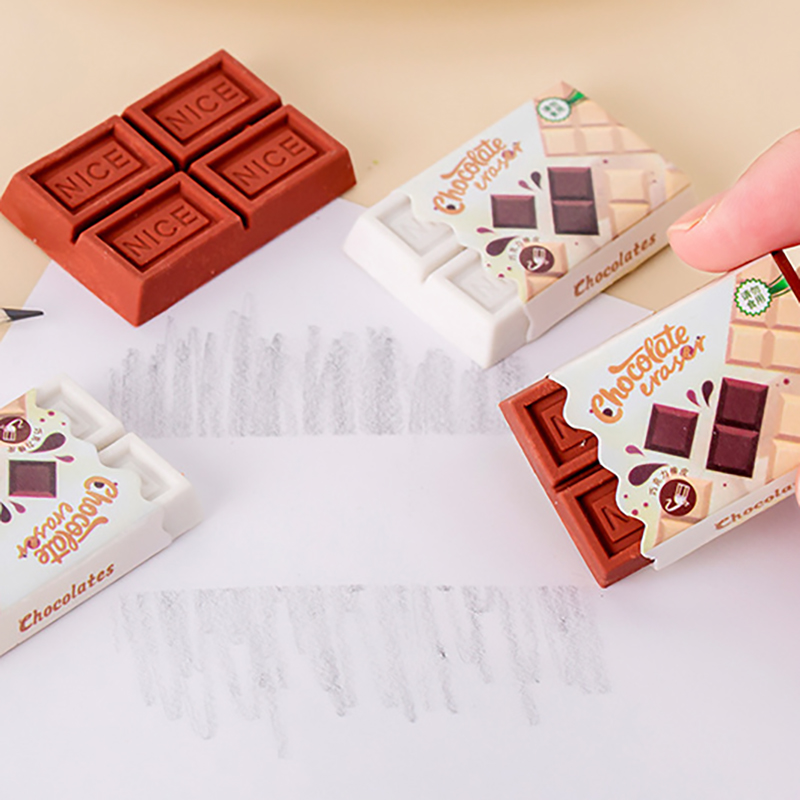 🍫ยางลบช็อกโกแลต🍫ยางลบดีไซน์พิเศษ ใช้งานได้จริง ลบสะอาด📌คละสีตามแบบ✅พร้อมส่งในไทย มีซองพลาสติกใส่ทุกชิ้น