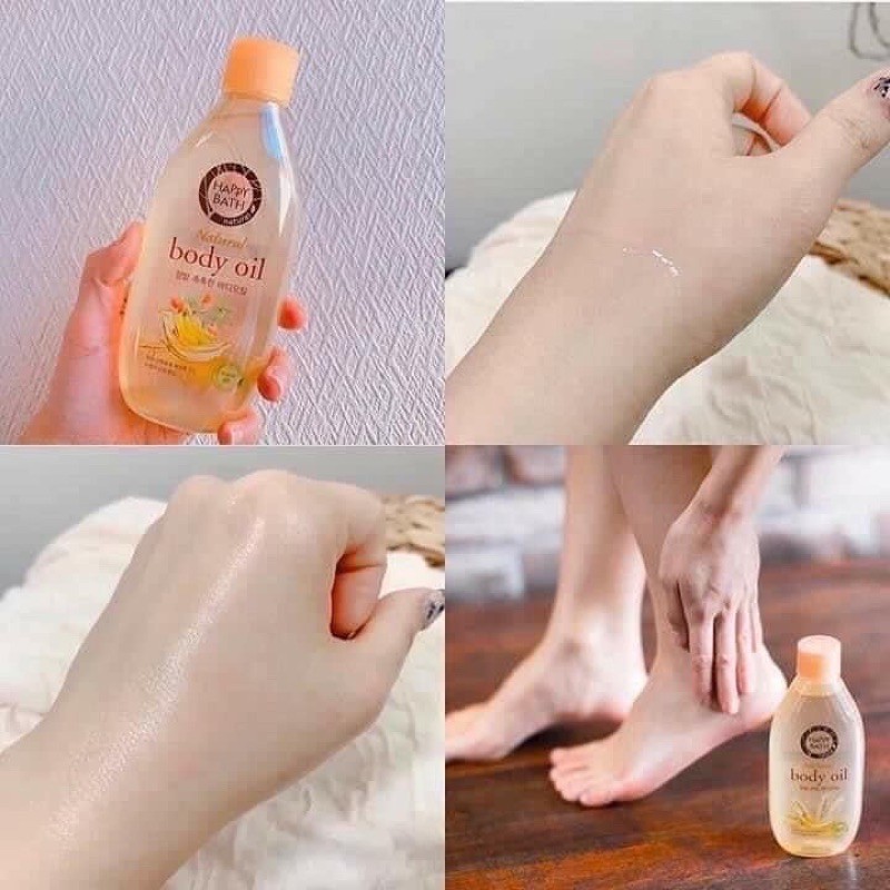 Happy Bath Natural Body Oil 250 ml. #Milky Powder