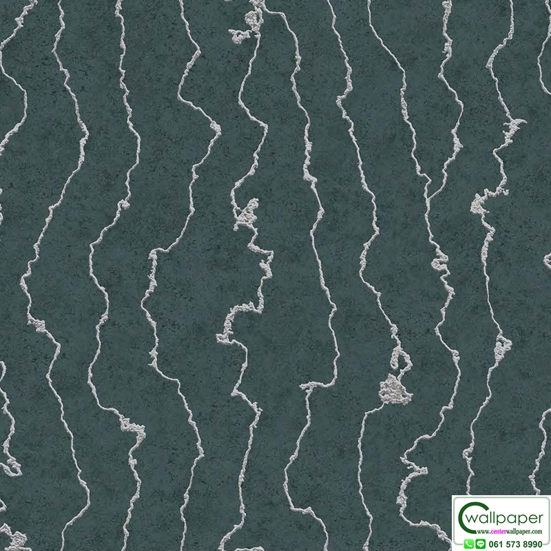 วอลเปเปอร์ลายหินอ่อนสีเงิน พื้นสีเขียวเข้มอมฟ้าฟ้าเข้ม No.88672-3