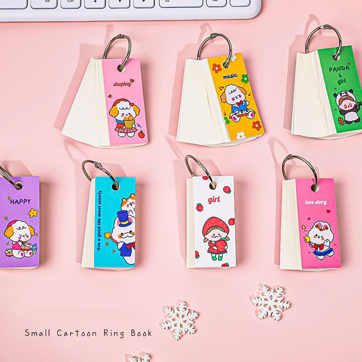 ⭐📚สมุดห่วง Mini การ์ตูน 80 แผ่น 3x6.5ซม 📌คละลายตามแบบ ชิ้นละ 7 บาท ✔️พร้อมส่ง Ohwowshop สมุด เครื่องเขียน