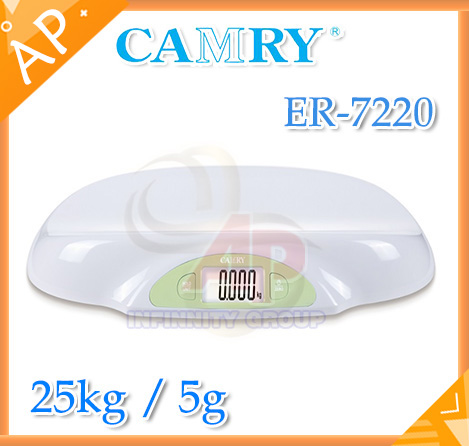เครื่องชั่งน้ำหนักเด็กทารก เครื่องชั่งเด็กอ่อน พิกัด 25kg ค่าละเอียด 5g เครื่องชั่งดิจิตอล ตาชั่ง ยี่ห้อ CAMRY รุ่น ER-7220