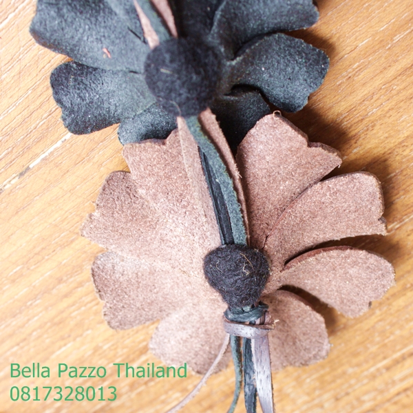 สร้อยคอดอกวันดีคู่ หนังแท้ทำมือ แฮนด์เมด