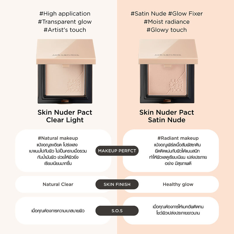 Jung Saem Mool Skin Nuder Pact 11 g. #Clear Light