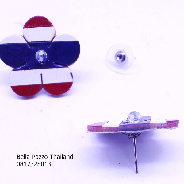 ต่างหูฝาบ๊วยใหญ่ 30mm. เชียร์ทีมชาติไทย