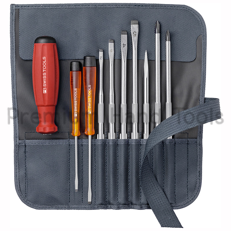 ไขควงชุด PB Swiss Tools รุ่น PB 8218 GY ด้ามกันไฟ ซอง Premium สี GREY (10 ตัว/ชุด)