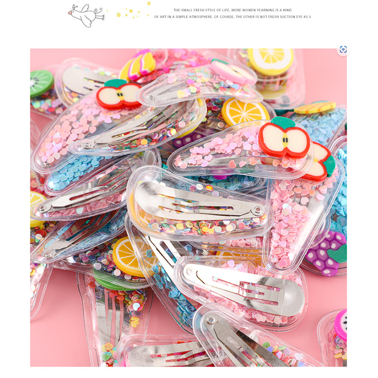🌈🍉กิ๊บติดผม🍊⭐กลิตเตอร์ ลายผลไม้ หลากสี📌สุ่มคละลาย ราคา 4 บาท✔️พร้อมส่ง ohwowshop เครื่องประดับ ผม หนีบ