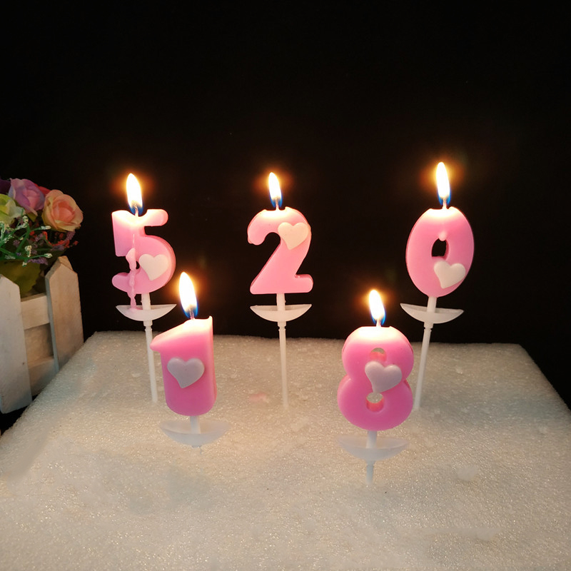🎂เทียน Happy birthday ตัวเลข ชมพูหัวใจ 1 ชิ้น ราคาชิ้นละ 4 บาท📌เลือกแบบ ✔️พร้อมส่ง Ohwowshop เทียนวันเกิด เทียนสี HBD