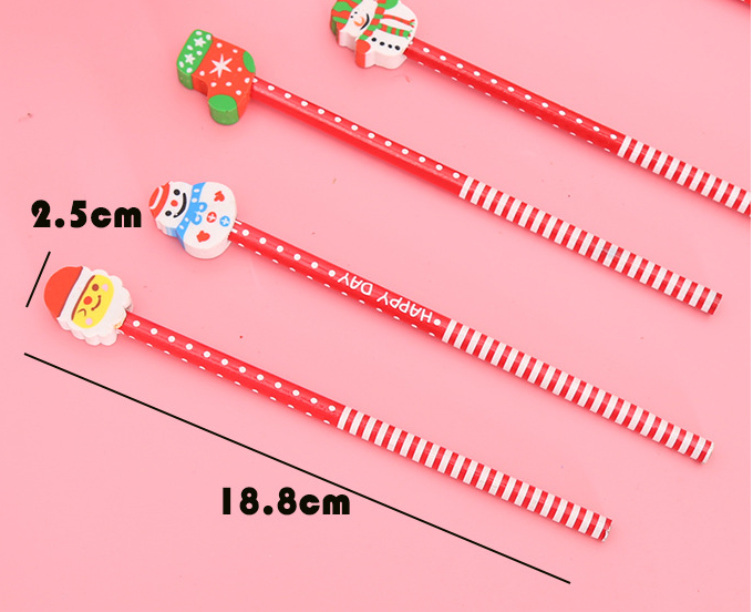 ⭐🎄ดินสอ🎄⭐HB หัวยางลบคริสต์มาส📌คละลาย เครื่องเขียน HB โรงเรียน นักเรียน สินค้า ราคาถูก